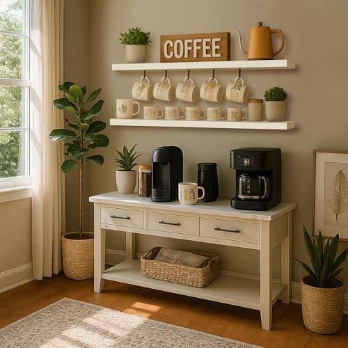 Wood Floating Shelves for Wall 60 inch Set of 2 (2 Count)