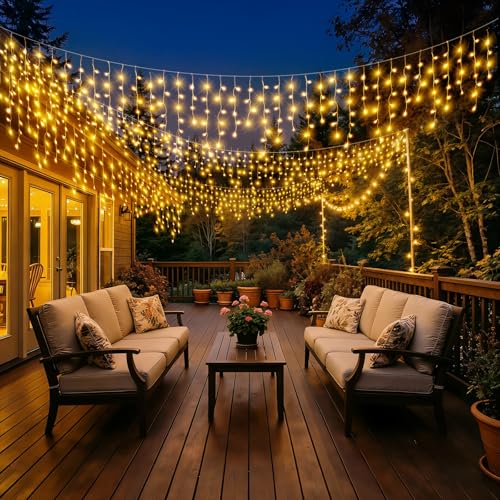 16.5FT 200 LED Icicle Lights for Outside