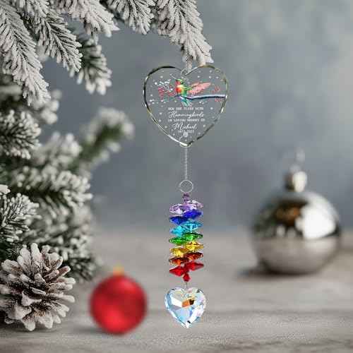 Personalized Memorial Hummingbird Glass Ornament
