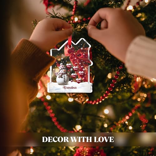 Happy Christmas Snowman Glass Ornament