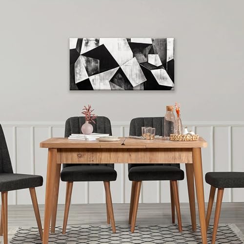 Black And White Wall Art Decor Canvas Art Wall Decor Minimalist Wall Art Geometric Color Block Canvas Artwork Paintings Wall Decor Modern Bedroom Art Office Home Decor Wall 20"X 40"
