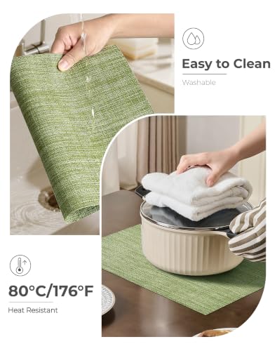 Bean Green Woven Placemats Set of 8 (8 Count)