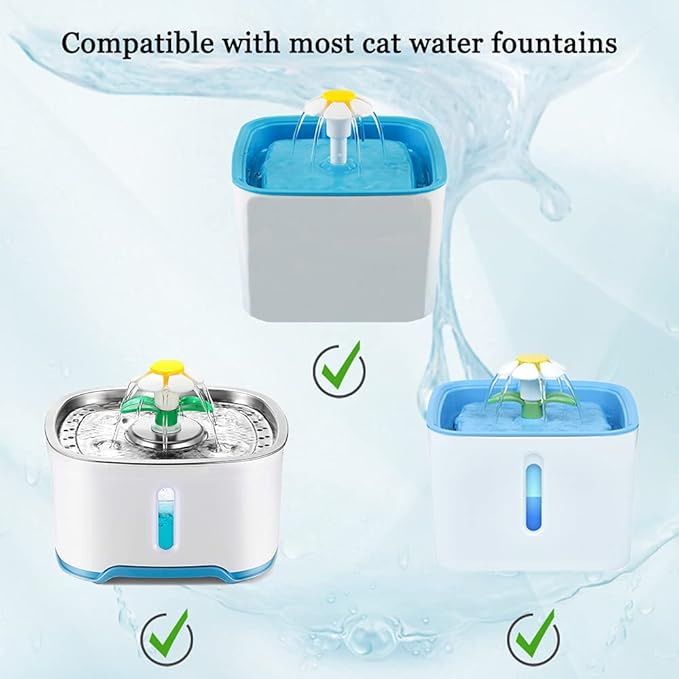 Cat Water Fountain Filters, Cirfifth Cat Fountain Filter Replacement, for Square Cat Water Fountain Inside (12 Pack)
