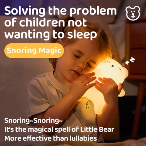 Sleeping Snoring Bear Night Light Nursery lamp for Kids