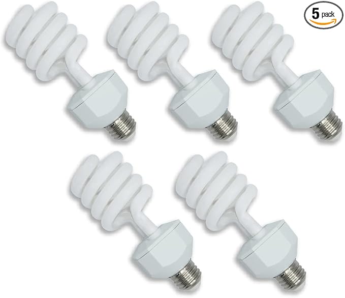 lumenivo UVB Reptile Light 23W 10.0 Desert Terrarium UVB Bulb for Bearded Dragon, Dwarf Monitors, Veiled Chameleons - Simulates UVB from The Sun to Help in Calcium Absorption - 120V - 5 Pack