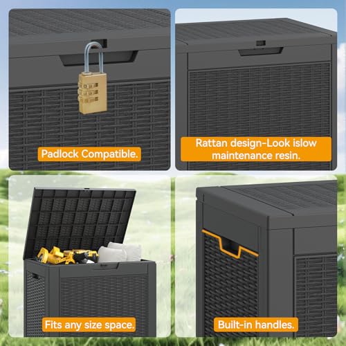 31 Gallon Outdoor Storage Box Waterproof Deck Box for Patio