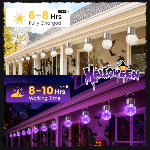 Solar Hanging Lights Outside Halloween Decoration Lanterns 8 PC (8 Count)