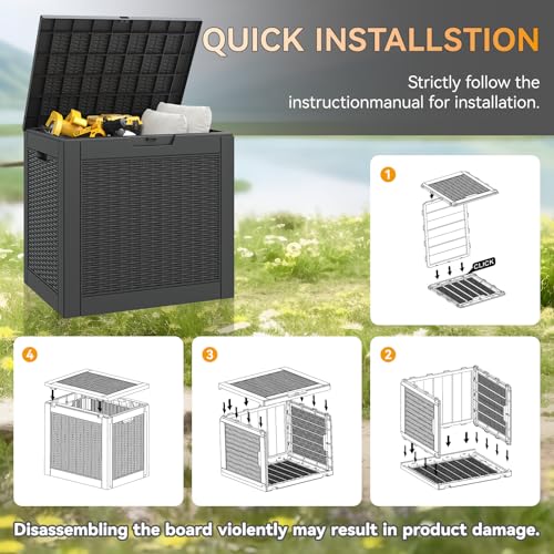 31 Gallon Outdoor Storage Box Waterproof Deck Box for Patio