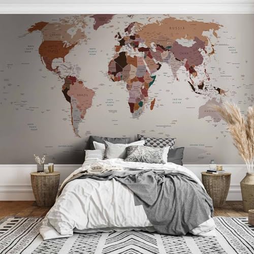 Wall Mural World Map 98x69 in (47.14 Sq Ft)