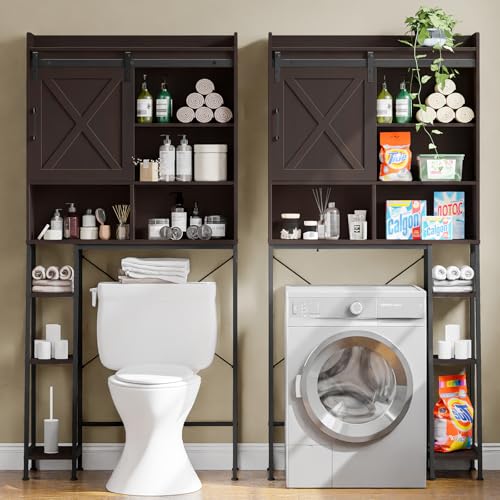 Farmhouse Over The Toilet Cabinet with Sliding Doors
