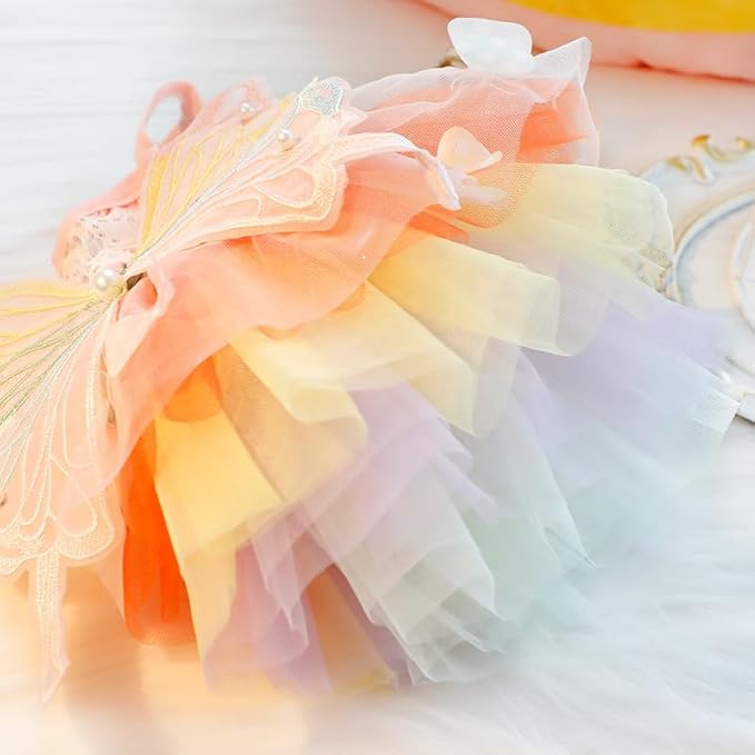 Dog Princess Dresses for Small Dogs Lolita Clothes Butterfly Costume Pet Girl Cute Coat Outfits Summer Costumes Puppy Handmade Skirt Cat Spring (L,Butterfly)