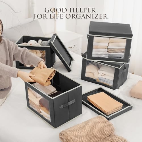 Stackable Storage Bins with Lids (4 Count)