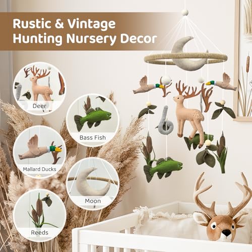 Hunting Baby Crib Mobile Deer Baby Mobile for Boys and Girls
