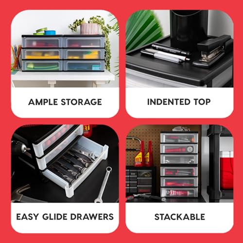 3 Drawer Medium Plastic Stacking Desktop Organizer