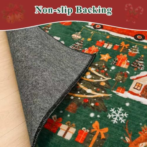 Washable Christmas Rug Runner 2x6