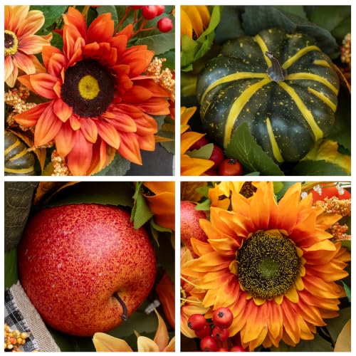 Fall Wreaths for Front Door 24 Inch Outside