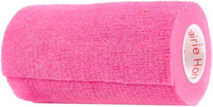 Vet Wrap Tape (Neon Pink) (2 Pack) (3 Inch x 15 feet) Self Adhesive Adherent Adhering Cohesive Flex Self Stick Bandage Grip Roll Dog Cat Pet Horse