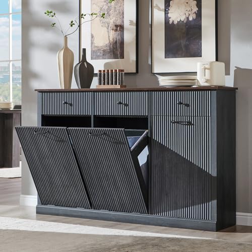 Triple Tilt Out Trash Can Cabinet
