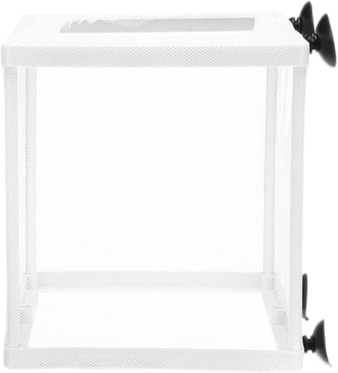 SagaSave Fish Breeder Box, Plastic Frame Hatching Box Separation Net Breeding Box with Suction Cup for Aquarium (Small Size)