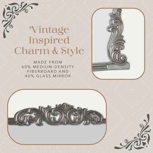 English Estate Carved Arch Wood Wall Mirror