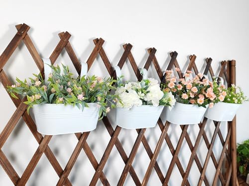 8 Pack 10" Metal Hanging Fence Planter Outdoor with Detachable Hooks (8 Count)