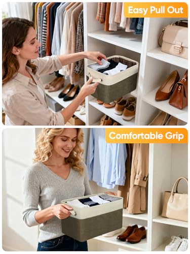 2 Pack Fabric Closet Storage Bins for Shelves (2 Count)