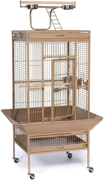 Suburban Sophistication Playtop Bird Home with Spacious Design, Durable Materials, Removable Perches Small/Coco