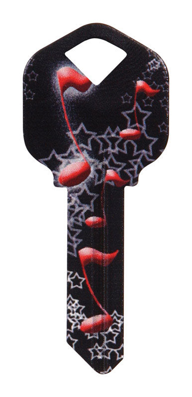 HILLMAN Wackey Music Notes House/Office Universal Key Blank Single 87189, Pack of 6
