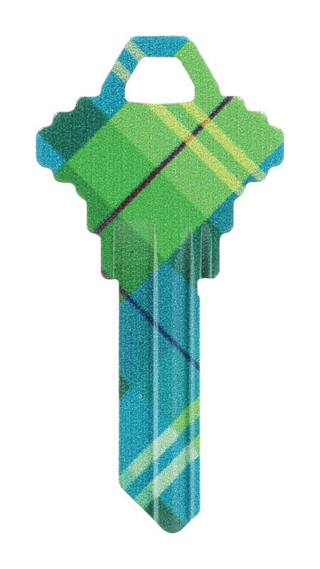 HILLMAN Wackey Plaid House/Office Universal Key Blank Single 448461, Pack of 6