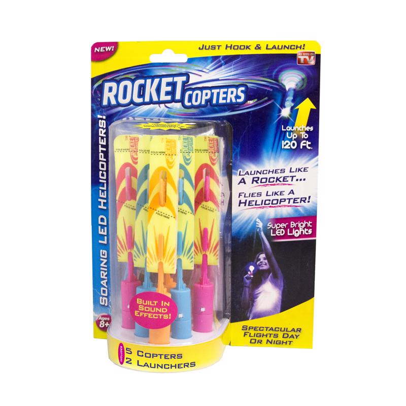 Rocket Copters LED Helicopters Launching Toy Assorted ROCKCOPOG