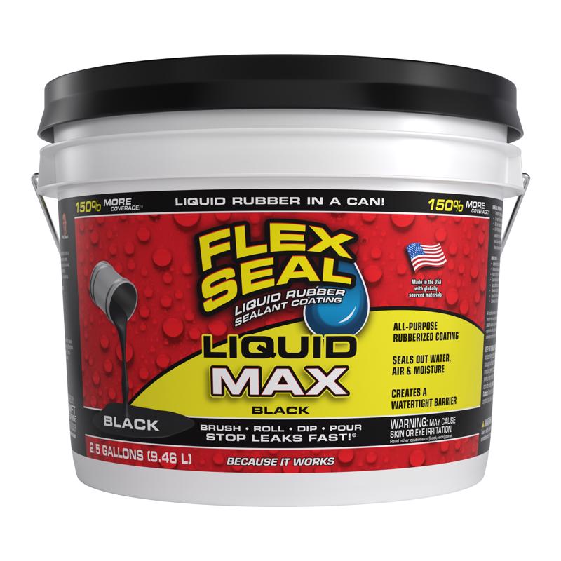 Flex Seal Family of Products Flex Seal MAX Black Liquid Rubber Sealant Coating 2.5 gal LFSMAXBLK02