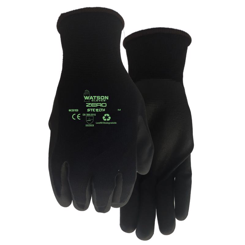 Watson Gloves Stealth M Nylon/Nitrile Zero Black Gloves 319-M