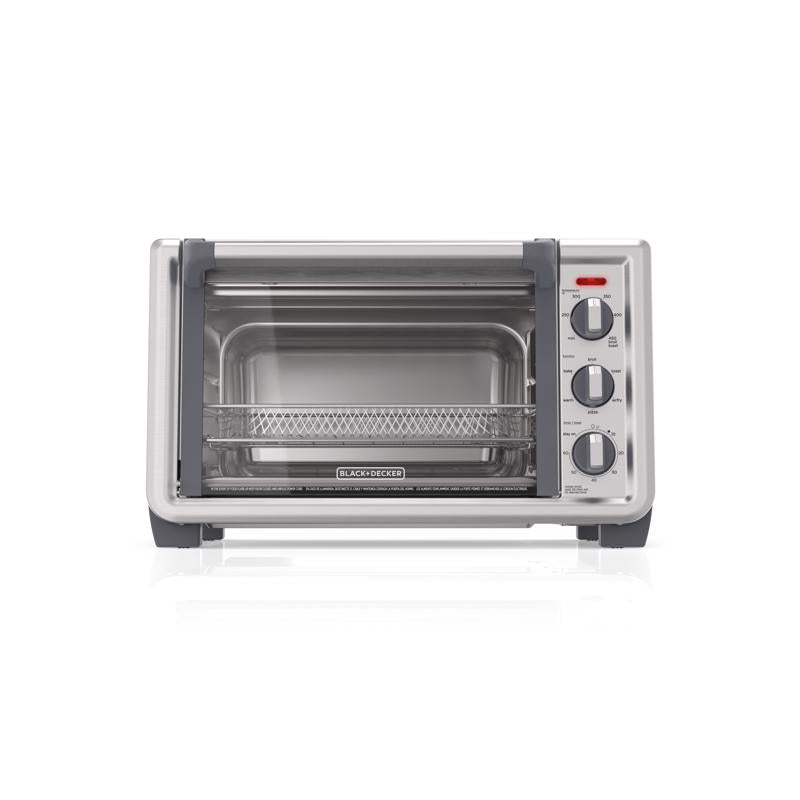 Black+Decker Stainless Steel Black/Silver 6 slot Toaster Oven w/Air Fry 13 in. H X 15 in. W X 20 in. TO6135-1SD