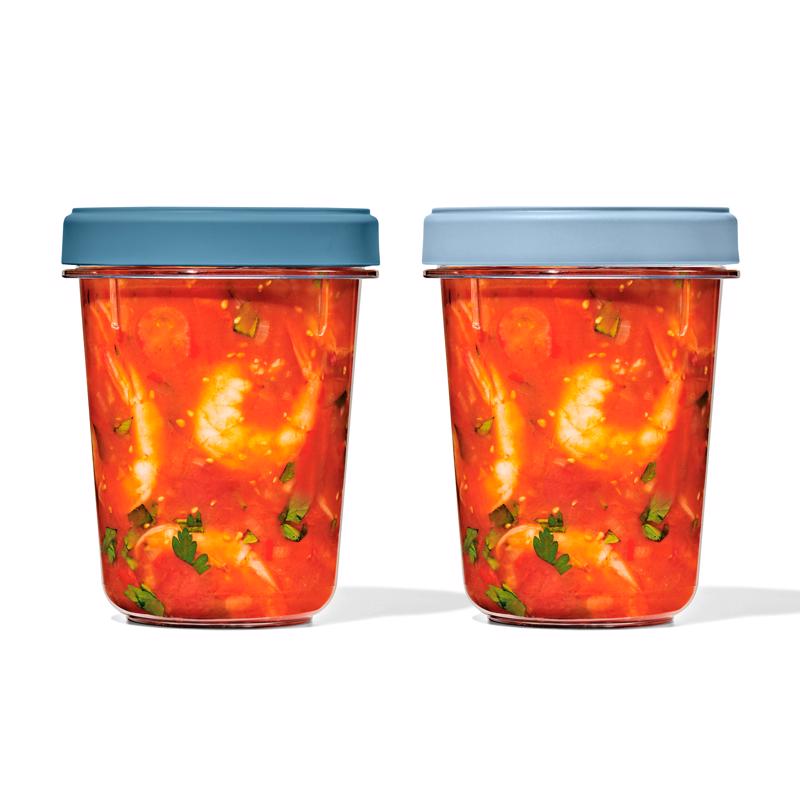 OXO Good Grips 32 oz Blue/Clear Food Storage Container Set 11393600 2 pk