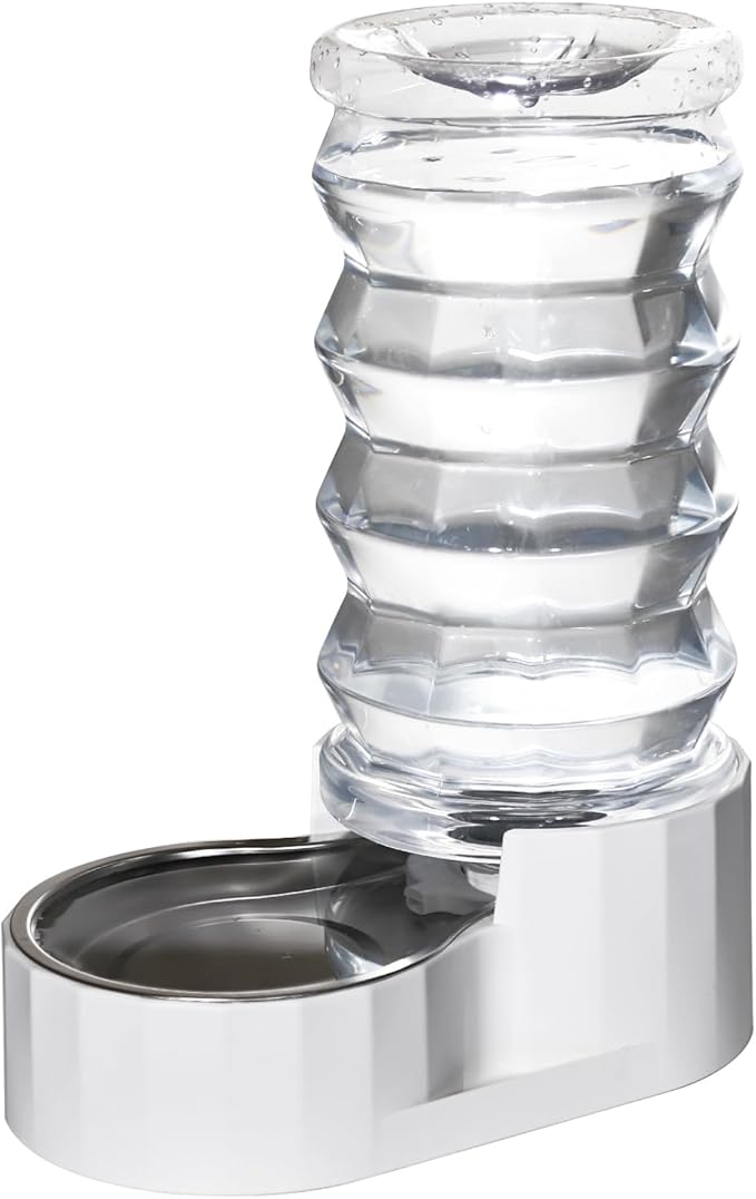 RIZZARI Large Gravity Water Dispenser: 8L Automatic Dog Water Feeder with Stainless Steel Bowl for 20-35 LB Senior Pets with Spinal Problems - for Kitchen Living Room