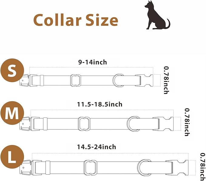 Dog Collar and Leash Set,Leather Silicone Waterproof Odor-Proof Dog Collar and Leash for Large Dogs, Soft Flexible Dog Collars, Durable Thick Adjustable Pet Collar (Green, Large (14.5-24" Neck))