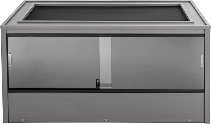New Age Pet ECOFLEX Two Large Reptile Enclosures with Matching Stacker Combo Set in Grey