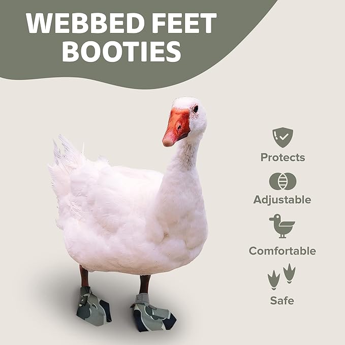 Duck Shoes for Injured Feet – Protective Neoprene Footwear for Ducks, Protective Shoes for Birds with Injured feet, Bumblefoot Relief - Large, 4.5” Max. Inside Width - Gray Camouflage