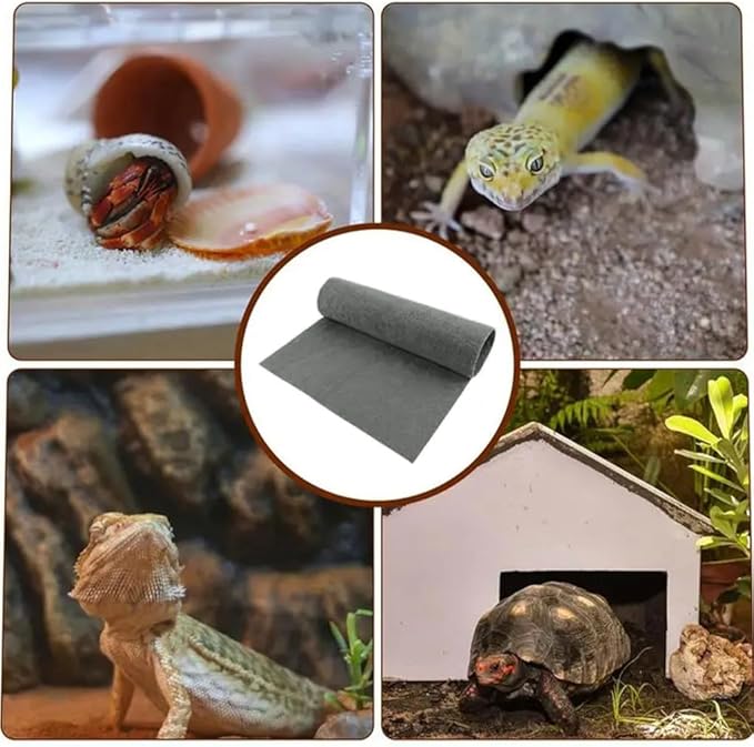 FineInno 2 Pack Reptile Carpet 60 x 40cm Bearded Dragon Tank Flooring Lizard Tank Accessories Terrarium Liner Bedding for Bearded Dragon Lizard Tortoise Leopard Gecko Snake (A)