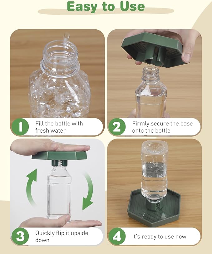 Pawfly Water Dispenser, Tortoise Water Dish, Snake Bearded Dragon Water Bowl, Reptile Terrarium Automatic Water Feeder Dispenser for Turtle Gecko Lizard and Chameleon, Small
