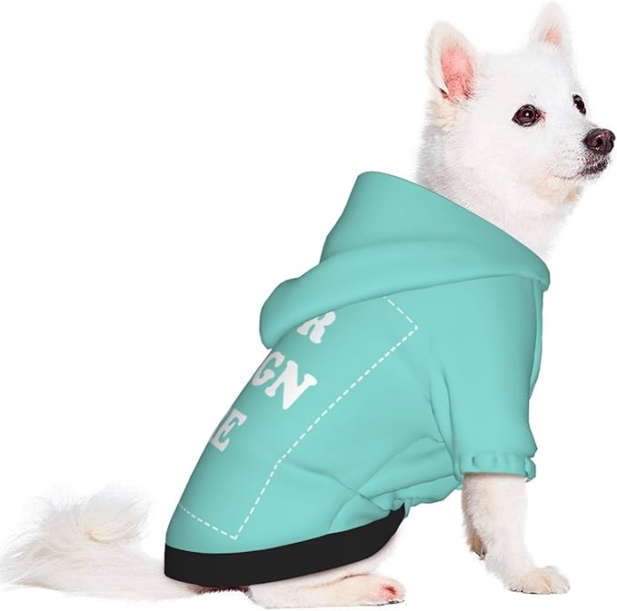 Dog Costume, Custom Dog Hoodie, Dog Name Costume Holiday Pet Pajamas Outfit, Personalized Pet Coat Costumes for Small Medium Large Dogs and Cats for Winter, Turquoise, L