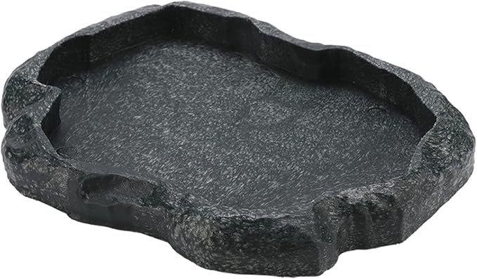Yosoo Health Gear Reptile Feeder, ABS Resin Reptile Food Dish Feeder Bowl, Amphibian Decor, Pet Food Tray Feeding Dish for Tortoise, Gecko, Snake, Lizard ()