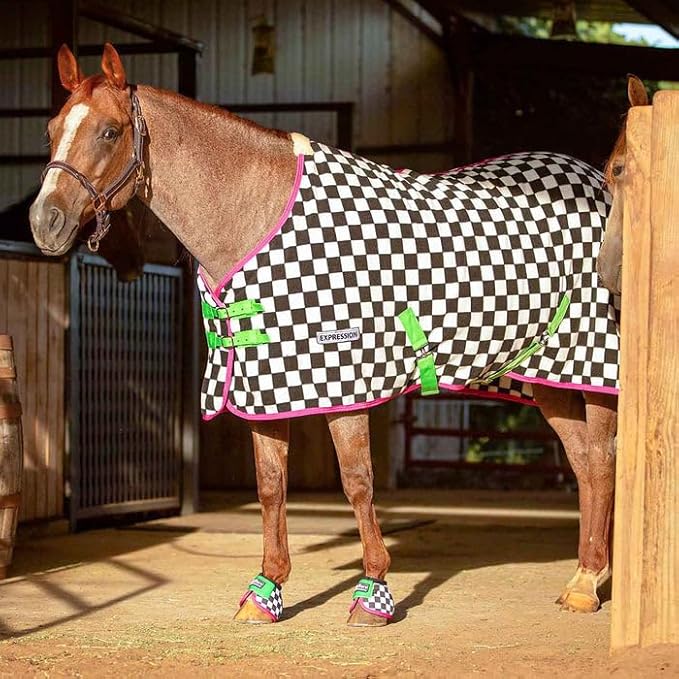 Jeffers Expression Fleece Cooler for Horses, Standard Neck, Skater Cowgirl 81"- Equine Towel Blanket, Moisture Absorbent, Light Weight, Best for Drying, Exercise, Bathing, Adjustable Belly Bands