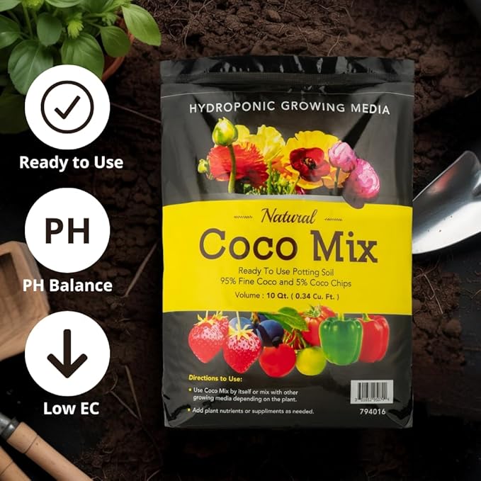 Potting Soil Mix 10 Quarts Envelor Indoor Plants Soil for Outdoor Plants 0.34 Cubic Feet Potting Mix Hydrated Coco Coir Mix for Plants Ready to Use Natural Plant Top Soil