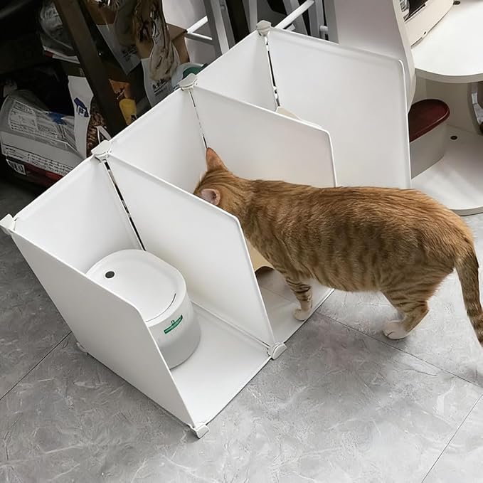 Indoor cat Restaurant/Feeding Area， Multi-cat Feeding Station， Cat Feeding Enclosure ，Shared Feeding Area for Multiple Cats,Adjustable