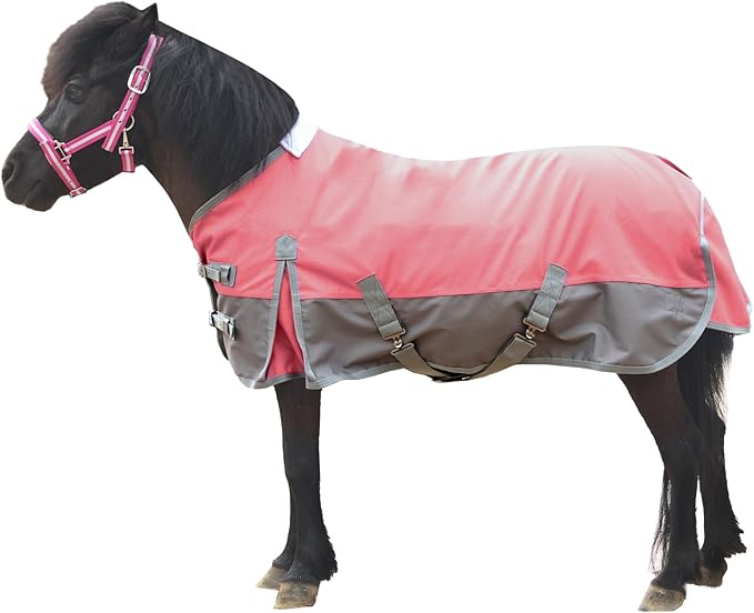 Mini Horse/Pony/Foal/Miniature Size 36"-51" Lightweight Waterproof & Breathable 1200 Denier Turnout Blanket with No Filling Pink 39"