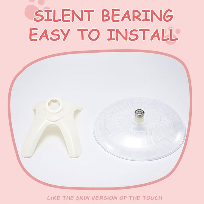 Hamster Flying Saucer Silent Running Wheel, 12 Inch, Suitable for Guinea Pigs, Hamsters, Hedgehogs and Other Small Animals to Ensure Safe Exercise (White)