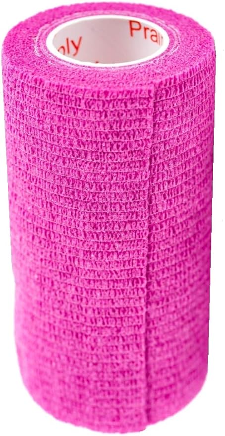 3 Inch Vet Wrap Tape Bulk (Fuchsia) (Pack of 24) Self Adhesive Adherent Adhering Flex Bandage Grip Roll for Dog Cat Pet Horse