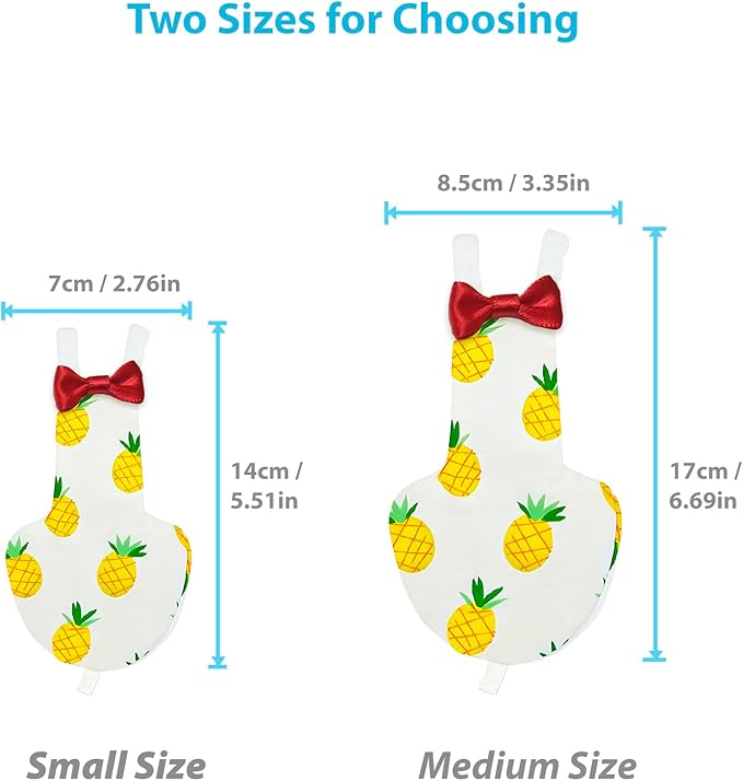 UKJENT Bird Diaper with 78 Inch Flying Leash - 2 Pack, Reusable Flight Suit with Waterproof Inner Layer, Washable Cute Urine Wet Suit for Cockatiel Monk Parakeet Sun Parakeet Lory(M)
