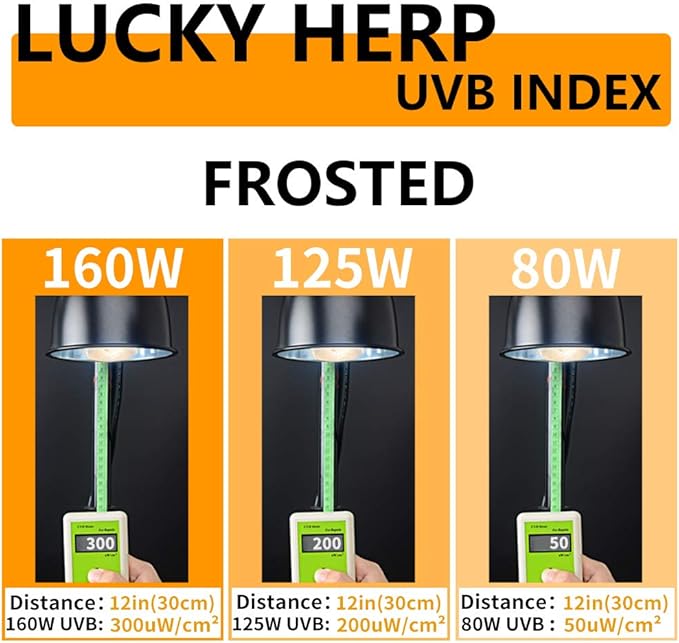 LUCKY HERP 125 Watt UVA+UVB Vapor Heat Lamp Bulb, High Intensity Self-Ballasted Heat Basking Lamp/Bulb/Light for Reptile and Amphibian, Sun Lamp for Bearded Dragon Lizard Turtle